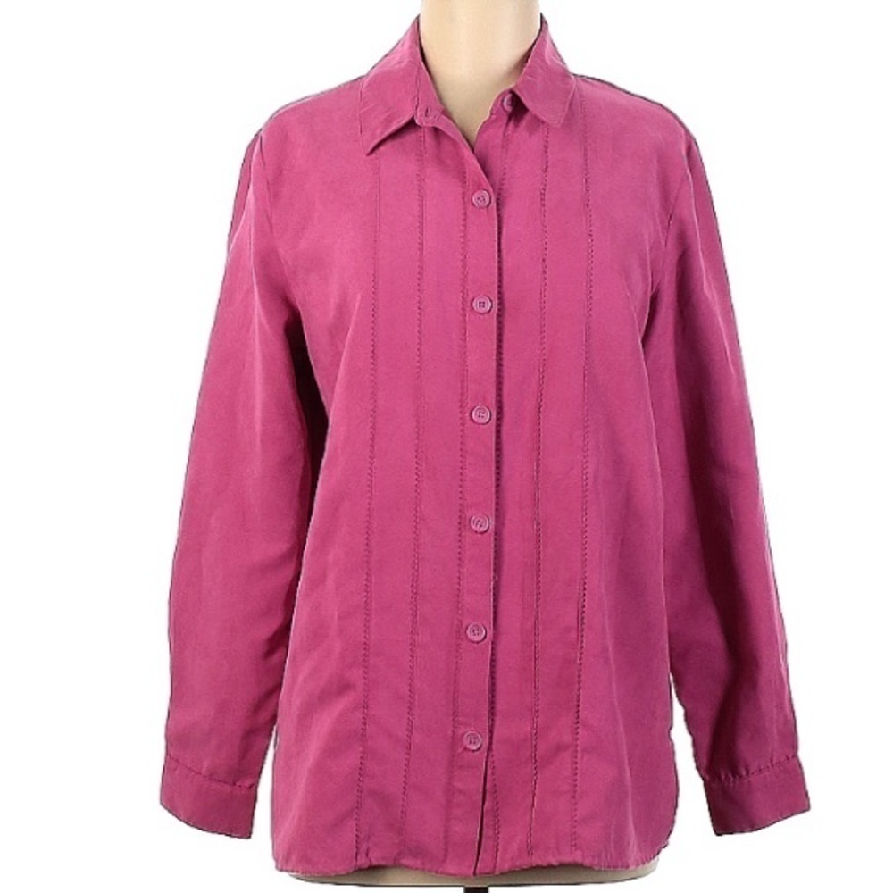 Vintage studio Works long sleeve pink button-down collared shirt medium